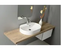 SAPHO HELEN umyvadlo na desku, litý mramor, 63x43cm, bílá (6)