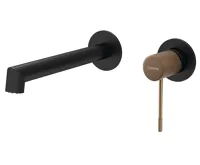 SAPHO SOLARIS podomítková dvouprvková umyvadlová baterie, černá/měď mat