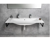 SAPHO YUKON dvojumyvadlo, litý mramor, 120x45cm, bílá (3)