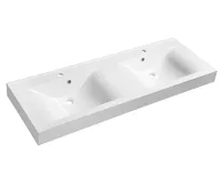 SAPHO FLAVIA dvojumyvadlo, litý mramor, 140x50cm, bílá