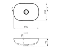 SAPHO ERIDAN umyvadlo na desku, litý mramor, 50x35cm, kryt výpusti, bílá (7)