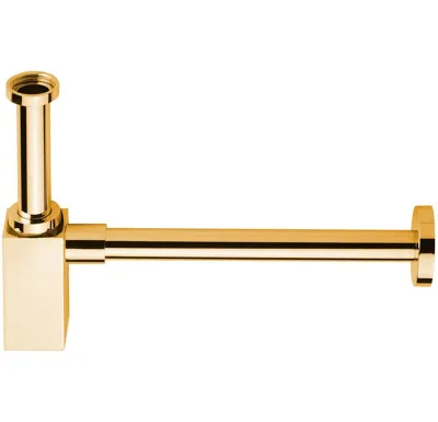 SAPHO Umyvadlový sifon 5/4", odpad 32mm, hranatý, zlato