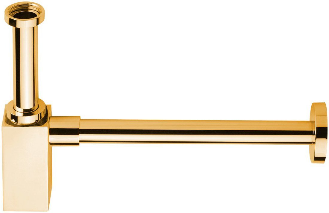 SAPHO Umyvadlový sifon 5/4", odpad 32 mm, hranatý, zlato