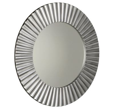 SAPHO PRIDE kulaté zrcadlo v dřevěném rámu ø 90cm, stříbrná