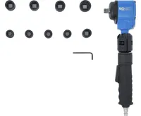 BGS Pneumatický rázový utahovák, úhlový a sada silových nástrčných hlavic, 12,5 mm (1/2"), 650 (8)