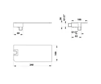 SAPHO Držák sprchy s vyústěním, polička, chrom (5)