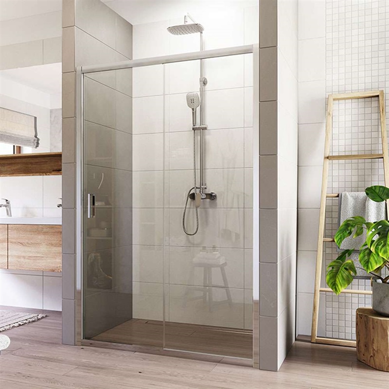 LIMA Sprchové dveře, dvoudílné, zasunovací, 110 cm, chrom ALU, sklo Čiré