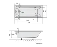 POLYSAN NOEMI obdélníková vana 170x70x39cm, bílá (6)