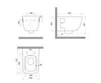 CERASTYLE WALTER závěsná WC mísa, Rimless, 37x52,5cm, bílá (7)