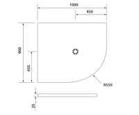 POLYSAN FLEXIA vanička z litého mramoru čtvrtkruh, s možností úpravy rozměru, 100x90cm, R550, levá (4)