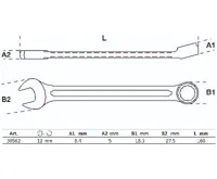 BGS Klíč očkoplochý 12 mm, 15° vyhnutý (1)