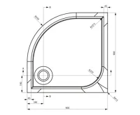 GELCO ERIKA sprchová vanička z litého mramoru, čtvrtkruh 90x90cm, R550, bílá (5)