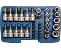 BGS Hlavice pro T a E-profil 3/8", sada 34 dílů BGS Hlavice pro T a E-profil 3/8", sada 34 dílů