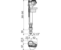 ALCAPLAST Napouštěcí ventil spodní, plastový závit 1/2", pro keramické nádržky A17-1/2" (1)