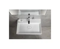 SAPHO GODIVA umyvadlo, litý mramor, 68x44cm, bez otvoru, bílá (1)