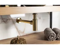 SAPHO Umyvadlový sifon 5/4", odpad 32mm, kulatý, zlato mat (2)