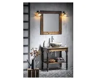 SAPHO BRAND zrcadlo v dřevěném rámu 60x80cm, mořený smrk (1)