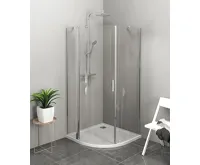 POLYSAN ZOOM čtvrtkruhová sprchová zástěna 900x900mm, čiré sklo, levá