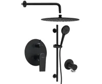 SAPHO KAI podomítkový sprchový set s pákovou baterií, otočný přepínač, 2 výstupy, černá mat
