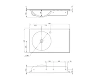 SAPHO JUNO umyvadlo, litý mramor, 80x47cm, levé, bílá (6)