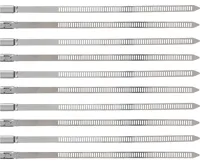 BGS Souprava vázacích pásek, nerezové, 7,0 x 200 mm, 10dílná