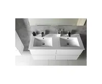 SAPHO SLIM keramické dvojumyvadlo, nábytkové, 120x46,5cm, bílá (1)