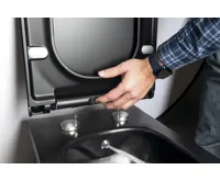 SAPHO AVVA CLEANWASH závěsná WC mísa, integrovaná baterie a bidet. sprška, Rimless, 35,5x53cm, černá mat (6)