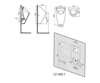 BRUCKNER SCHWARN urinál s automatickým splachovačem 6V DC, zadní přívod, zadní odpad, černá matná (4)