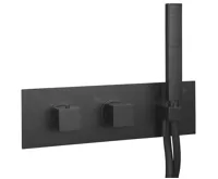 SAPHO DIMY podomítková sprchová/vanová termostatická baterie s ruční sprchou, 2 výstupy, černá mat