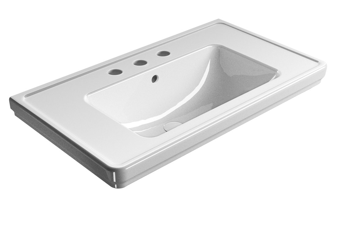 Gsi classic keramické umyvadlo 90x50cm, 3 otvory, bílá extraglaze