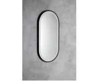 SAPHO KAIRA oválné zrcadlo s LED osvětlením 45x90cm, černá mat (6)