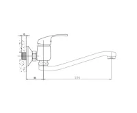 AQUALINE AQUALINE 35 nástěnná baterie, ramínko ploché zvýšené, chrom (3)