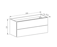 Aira, koupelnová skříňka s keramickým umyvadlem 100 cm, bílá (2)