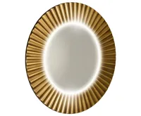 SAPHO PRIDE STRIP kulaté zrcadlo s LED osvětlením v rámu ø 90cm, bronz