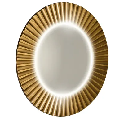 SAPHO PRIDE STRIP kulaté zrcadlo s LED osvětlením v rámu ø 90cm, bronz
