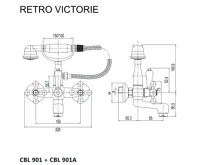 RETRO VICTORIE-baterie nástěnná,s příslušenstvím, 150mm PCBL901 (1)