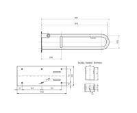 SAPHO HANDICAP madlo sklopné 813mm, bílá (11)