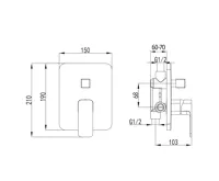 AQUALINE FACTOR podomítková sprchová baterie, 2 výstupy, chrom (2)