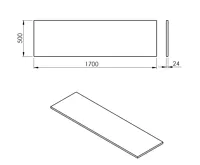 SAPHO PLATO deska Rockstone 1700x24x500mm, bílá mat (4)