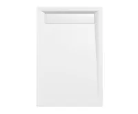 POLYSAN VARESA sprchová vanička z litého mramoru se záklopem, obdélník 120x80cm, bílá