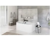 POLYSAN ASTRA DR MONOLITH nástěnná stojící vana 160x75x60cm, bílá (5)