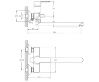 BRUCKNER BARON nástěnná umyvadlová/vanová baterie, rozteč 100mm, chrom (2)