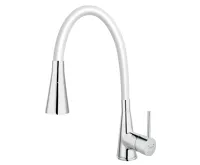 NOVASERVIS Dřezová stojánková baterie s bílým ramenem a sprškou - 70720,0B