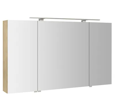 SAPHO RIWA galerka s LED osvětlením, 3x dvířka, 121x70x17cm, jilm bardini