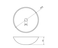 SAPHO BLOK kamenné umyvadlo na desku Ø 42cm, bílá carrara mat (7)