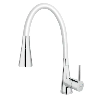 NOVASERVIS Dřezová stojánková baterie s bílým ramenem a sprškou - 70720,0B