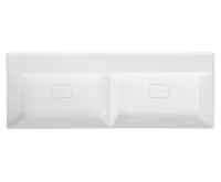 SAPHO GODIVA dvojumyvadlo, litý mramor, 119x44cm, bez otvoru, bílá (3)
