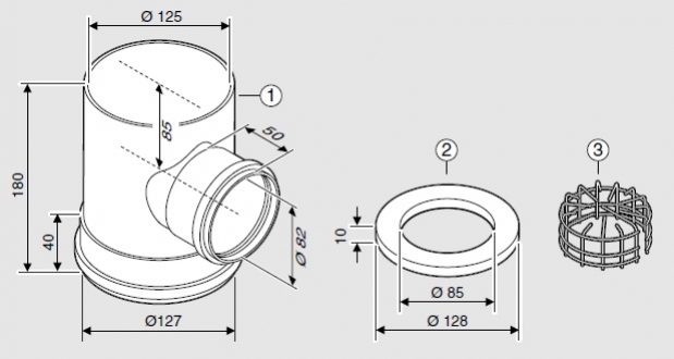 Bosch azb 859/1 - roz. t-kus na odd. přisávání 80/125