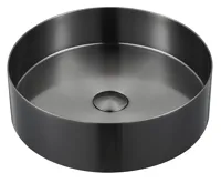 SAPHO AURUM nerezové umyvadlo na desku, průměr 38cm, včetně výpusti, gun metal SAPHO AURUM nerezové umyvadlo na desku, průměr 38cm, včetně výpusti, gun metal