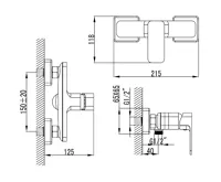 AQUALINE FACTOR nástěnná sprchová baterie, chrom (2)